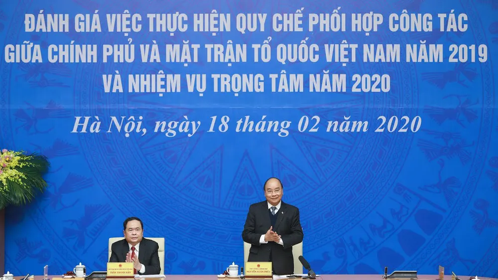 Cuộc làm việc giữa Chính phủ và Ủy ban Trung ương MTTQ Việt Nam chiều 18-2