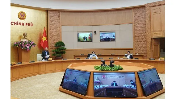 Thủ tướng Chính phủ chủ trì cuộc họp của Thường trực Chính phủ. Ảnh: VGP