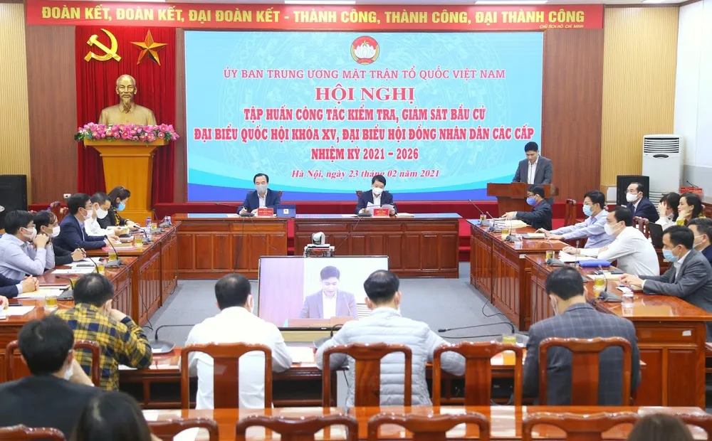 Hội nghị trực tuyến tập huấn công tác kiểm tra, giám sát bầu cử ngày 23-2