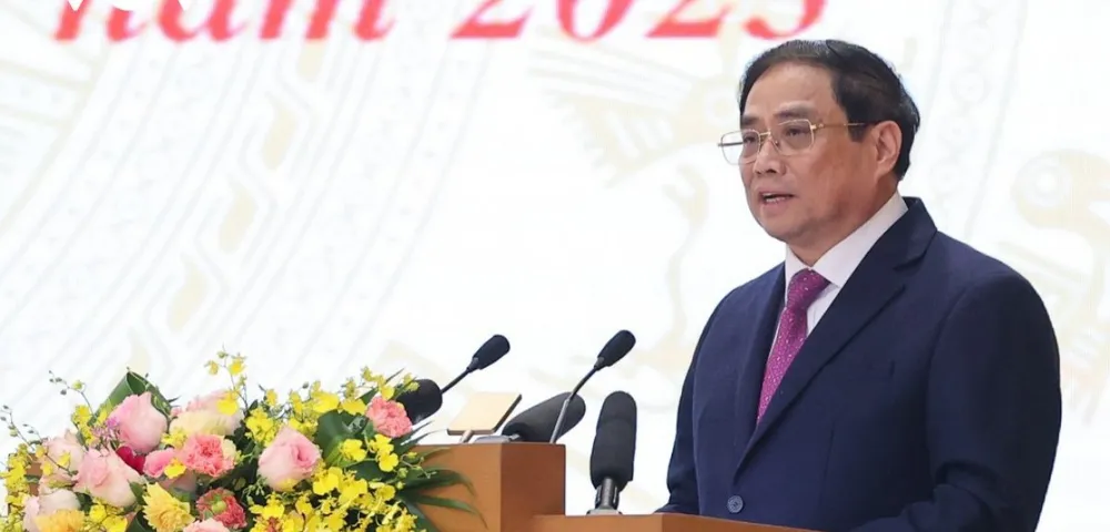 Thủ tướng Chính phủ Phạm Minh Chính phát biểu khai mạc hội nghị. Ảnh: VIẾT CHUNG Thủ tướng Chính phủ Phạm Minh Chính phát biểu khai mạc hội nghị. Ảnh: VIẾT CHUNG