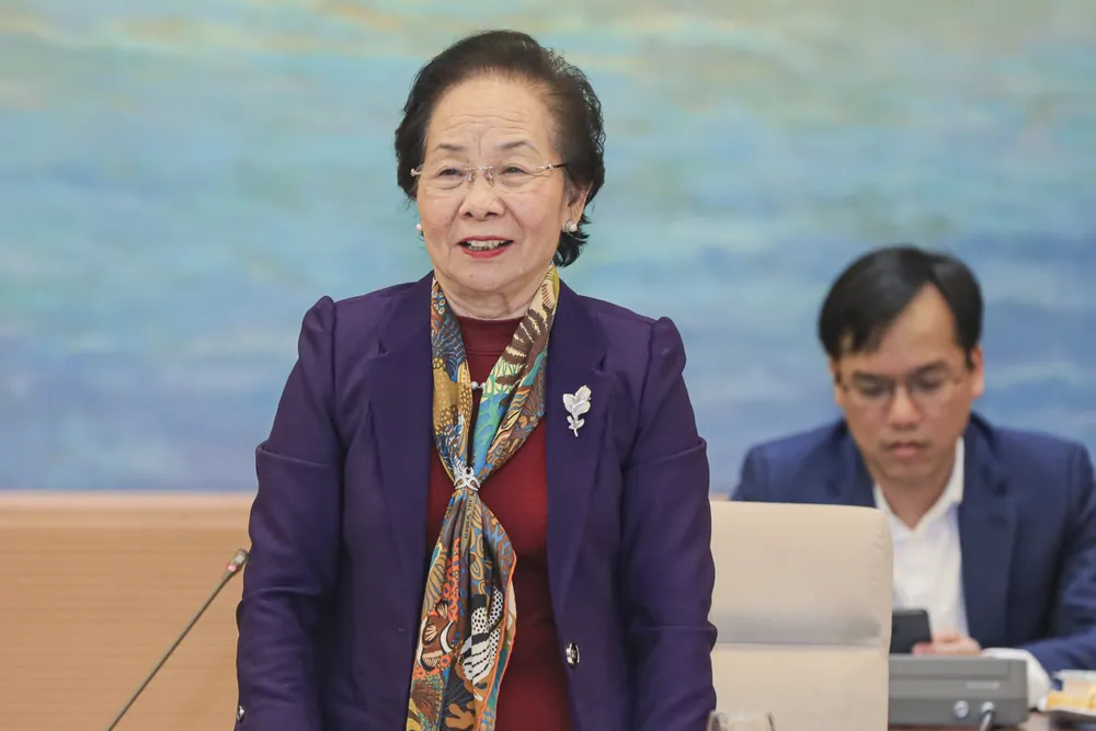 Bà Nguyễn Thị Doan, Phó Chủ tịch không chuyên trách Ủy ban Trung ương MTTQ Việt Nam. Ảnh: VIẾT CHUNG