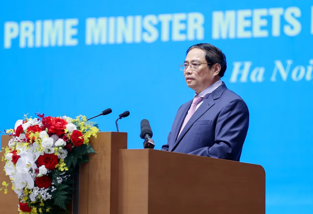 Thủ tướng nhấn mạnh, Đảng, Nhà nước Việt Nam luôn đặc biệt quan tâm khu vực kinh tế có vốn đầu tư nước ngoài. Ảnh: VIẾT CHUNG