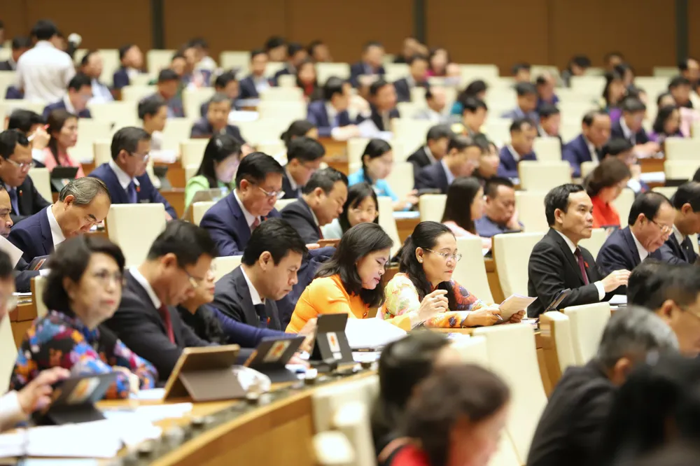 Đoàn ĐBQH TPHCM tham dự phiên họp. Ảnh: QUANG PHÚC