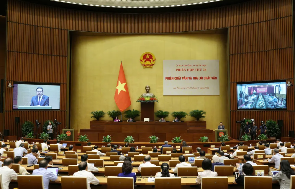 Phiên chất vấn, sáng 21-8. Ảnh QUANG PHÚC.jpg