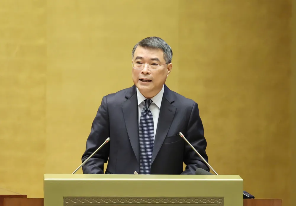 Trưởng Ban Tổ chức Trung ương Lê Minh Hưng truyền đạt chuyên đề tại hội nghị, sáng 20-10. Ảnh QUANG PHÚC.jpg