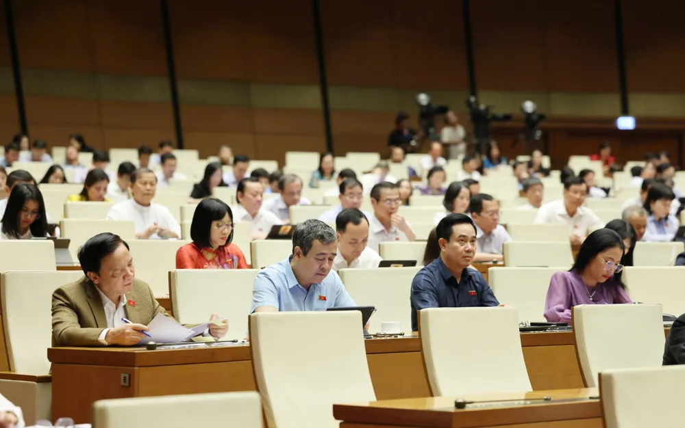 Các đại biểu dự phiên họp chiều 31-10. Ảnh QUANG PHÚC.jpg