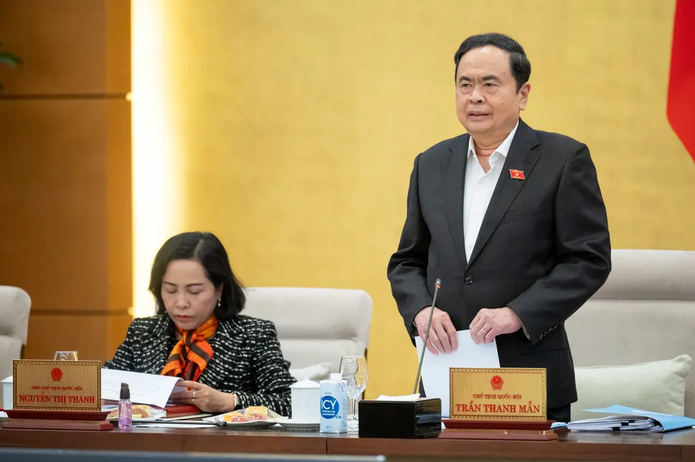 Chủ tịch Quốc hội Trần Thanh Mẫn phát biểu tại phiên họp