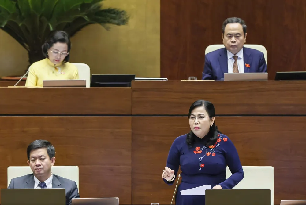 Chủ nhiệm Ủy ban Công tác đại biểu của Quốc hội Nguyễn Thanh Hải phát biểu giải trình, làm rõ một số vấn đề đại biểu Quốc hội nêu. Ảnh: VIẾT CHUNG