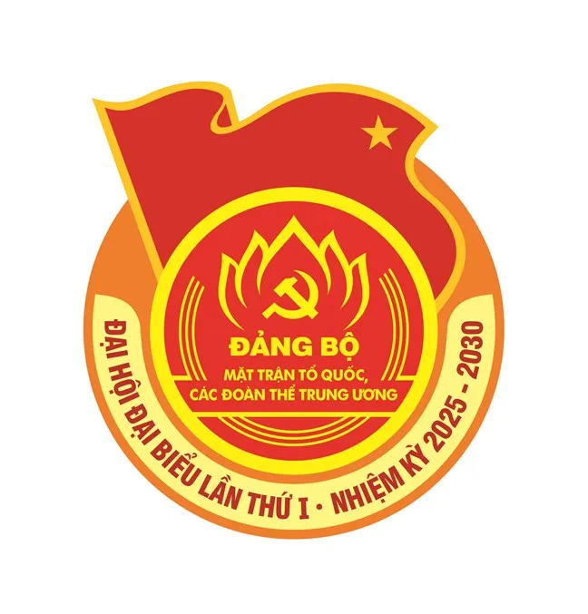  Logo Đại hội Đảng bộ MTTQ các đoàn thể Trung ương lần thứ I, nhiệm kỳ 2025-2030.
