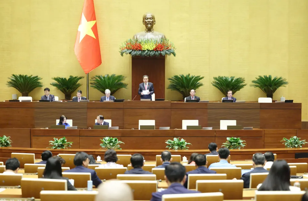 Phiên họp Quốc hội sáng 4-12. Ảnh: QUANG PHÚC