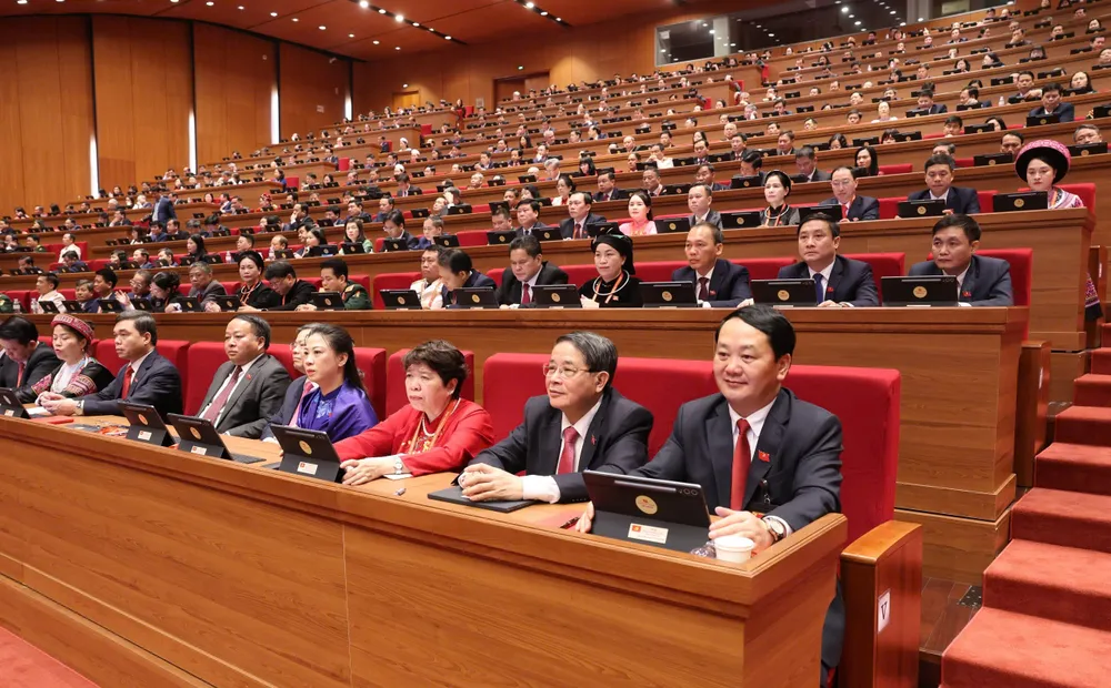 Các đại biểu dự phiên khai mạc đại hội, sáng 20-1. Ảnh: QUANG PHÚC