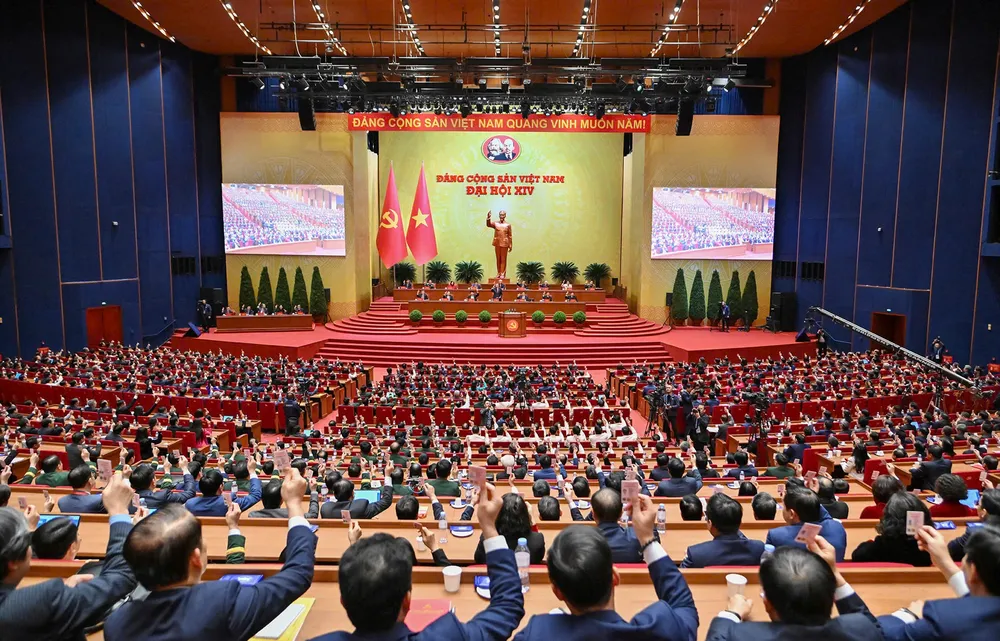 Phiên làm việc chiều 22-1 của Đại biểu toàn quốc lần thứ XIV của Đảng. Ảnh: VIẾT CHUNG