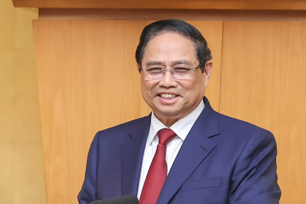 Tại phiên họp, Thủ tướng Phạm Minh Chính trân trọng gửi lời cảm ơn và tri ân đến các đồng chí lãnh đạo Đảng, Nhà nước, MTTQ Việt Nam, các cơ quan trong hệ thống chính trị, toàn thể nhân dân, cộng đồng doanh nghiệp và bạn bè, đối tác quốc tế. Ảnh: VIẾT CHUNG