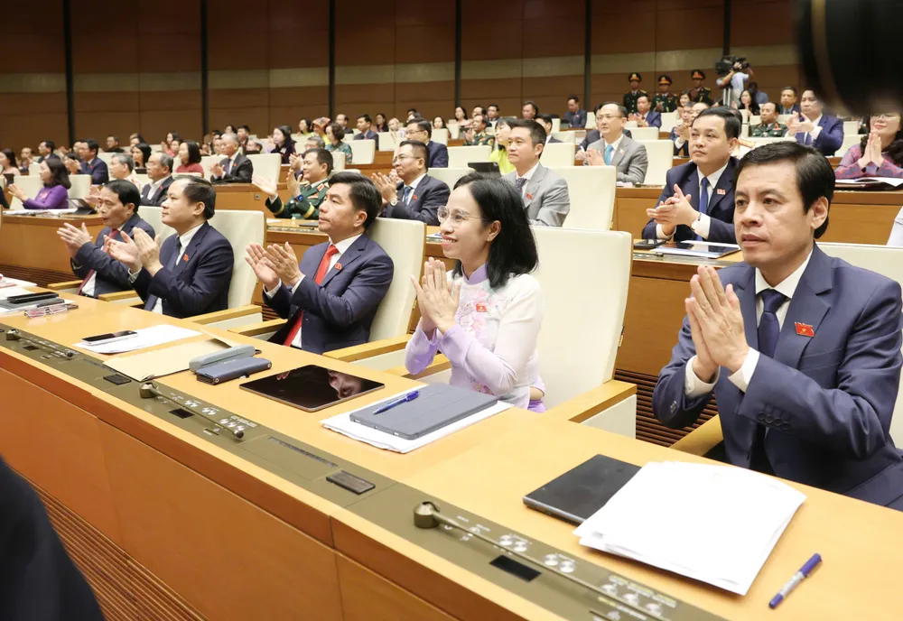 Các đại biểu Quốc hội dự phiên họp sáng 7-4. Ảnh: QUANG PHÚC