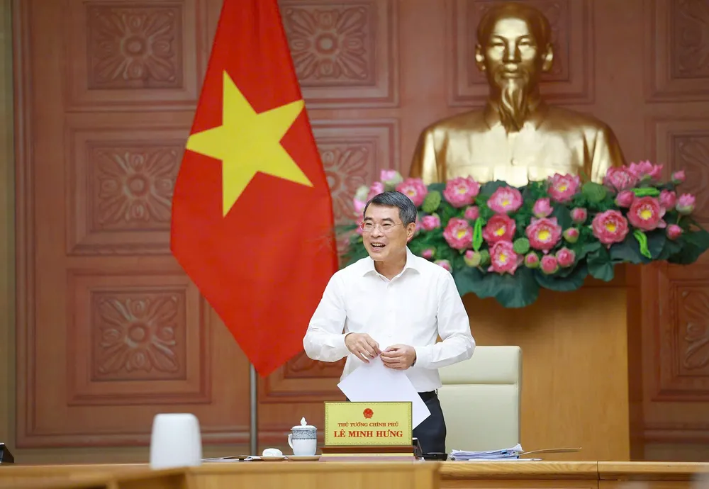 Thủ tướng Lê Minh Hưng chủ trì và phát biểu tại cuộc làm việc với Bộ NN-MT, chiều 29-4. Ảnh VIẾT CHUNG