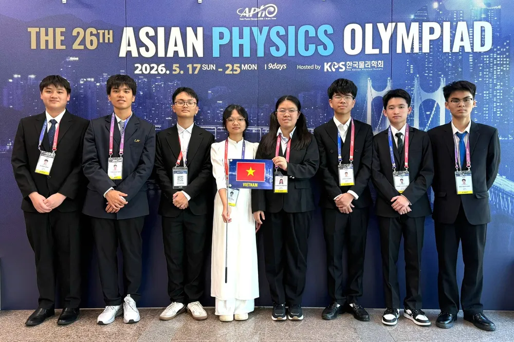 Đội tuyển quốc gia Việt Nam đạt thành tích cao tại Olympic Vật lý châu Á 2026. Ảnh: Bộ GD-ĐT