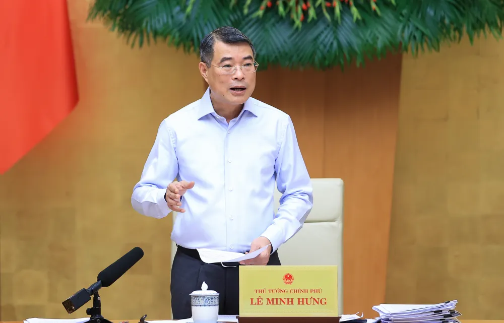Thủ tướng Lê Minh Hưng chủ trì phiên họp Chính phủ chuyên đề xây dựng pháp luật tháng 6, sáng 27-6-2026. Ảnh: VIẾT CHUNG