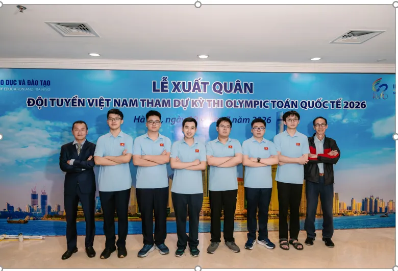 Đội tuyển quốc gia Việt Nam dự thi Olympic Toán quốc tế năm 2026. Ảnh: Bộ GD-ĐT