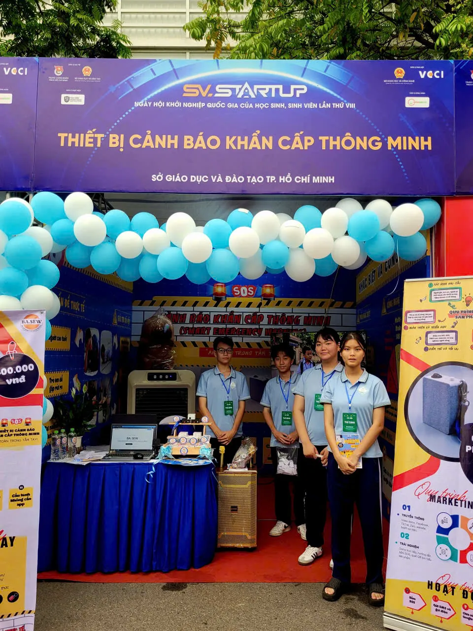 Gian hàng của học sinh TPHCM tham gia Ngày hội Khởi nghiệp quốc gia của học sinh, sinh viên lần thứ 8 năm 2026. Ảnh: PHAN THẢO