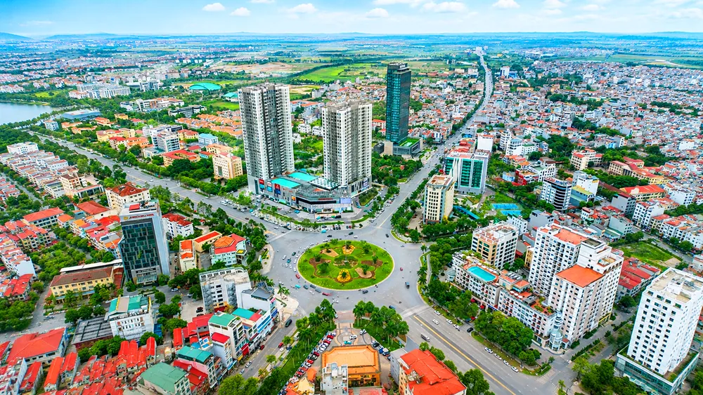 Trung tâm phường Kinh Bắc, tỉnh Bắc Ninh nhìn từ trên cao. Ảnh: Cổng thông tin điện tử tỉnh Bắc Ninh