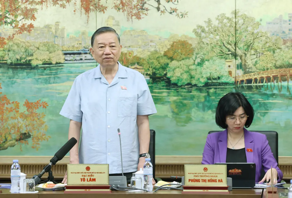 Tổng Bí thư, Chủ tịch nước Tô Lâm phát biểu tại phiên thảo luận tổ đại biểu Quốc hội TP Hà Nội, sáng 4-8. Ảnh QUANG PHÚC.jpg