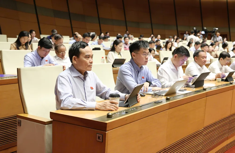 Các đại biểu Quốc hội dự phiên họp sáng 6-8. Ảnh: QUANG PHÚC