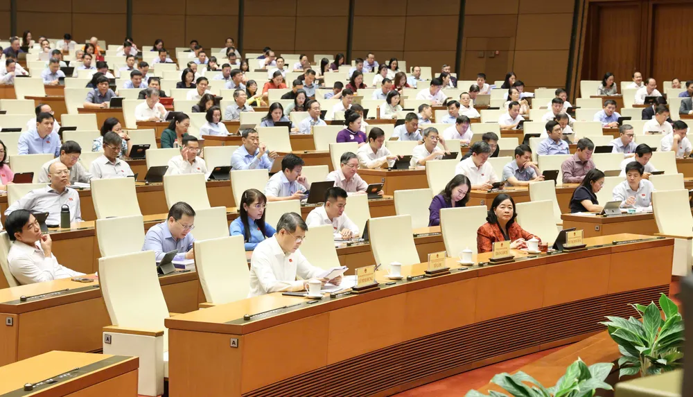 Các đại biểu dự phiên họp tại Hội trường Diên Hồng, sáng 20-8. Ảnh QUANG PHÚC.jpg