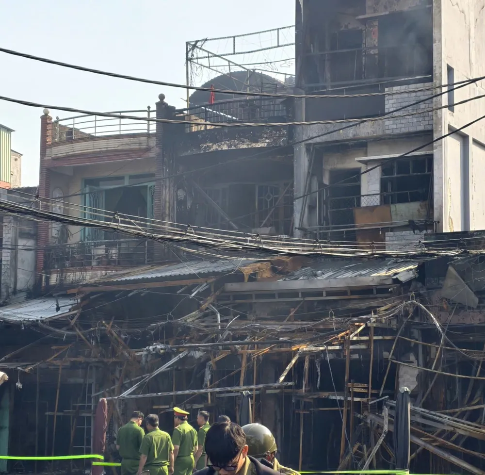 Hiện trường vụ cháy. Ảnh: NT