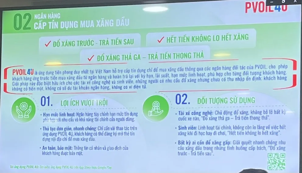 Ứng dụng mua xăng dầu trả tiền sau của PVOIL