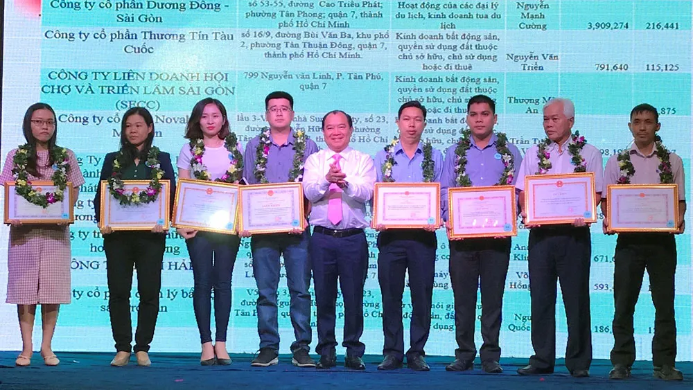 Các doanh nghiệp tiêu biểu, thực hiện tốt nghĩa vụ thuế được UBND quận 7 tuyên dương