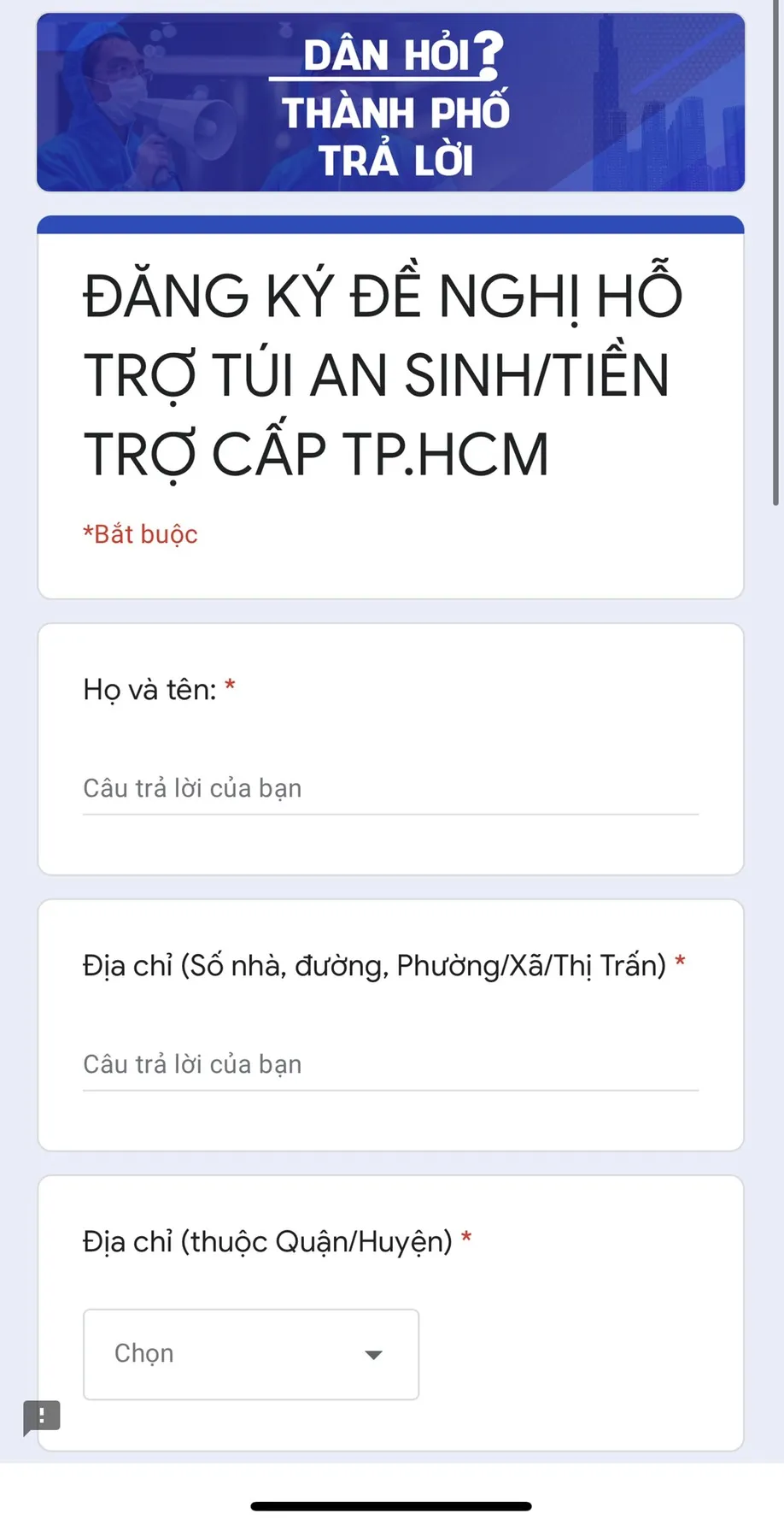 Người dân TPHCM phát tín hiệu cần hỗ trợ để nhận tiền mặt, túi an sinh ảnh 1
