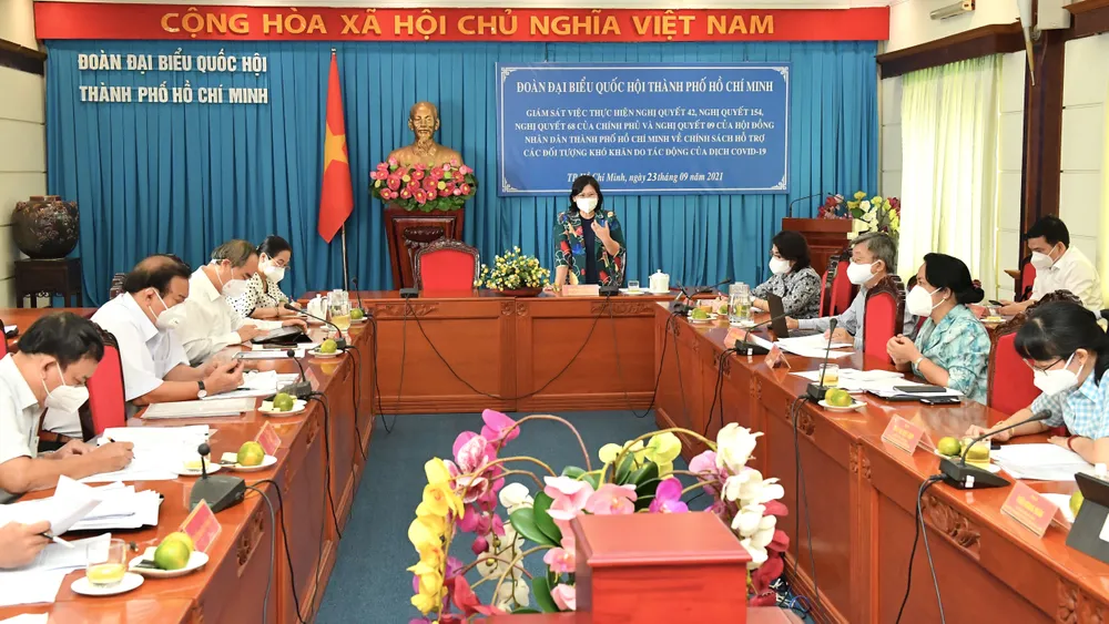 Buổi giám sát của  Đoàn ĐBQH TPHCM. Ảnh: VIỆT DŨNG 