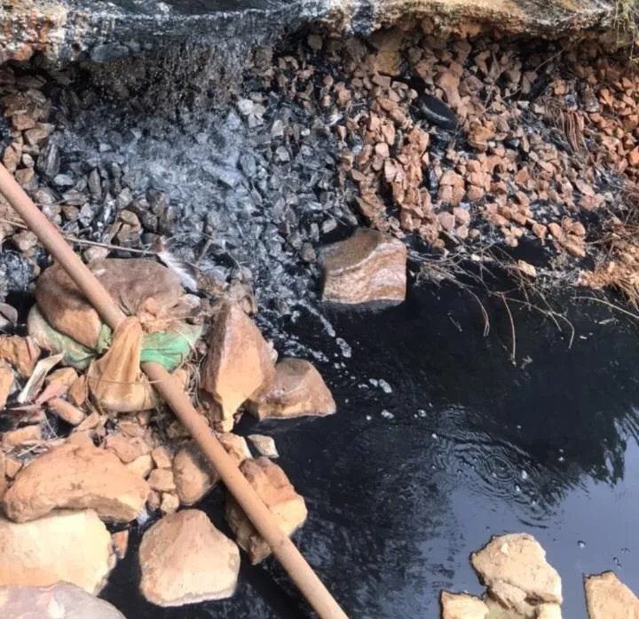 Đang xét nghiệm mẫu nước thải từ suối đổ ra sông La Ngà ảnh 1