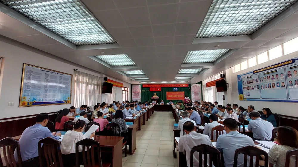 Quang cảnh hội nghị Ban chấp hành Đảng bộ quận Tân Bình. Ảnh: TRẦN YÊN