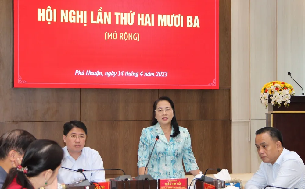 Đồng chí Trần Kim Yến phát biểu chỉ đạo tại hội nghị. Ảnh: TRẦN YÊN Đồng chí Trần Kim Yến phát biểu chỉ đạo tại hội nghị. Ảnh: TRẦN YÊN