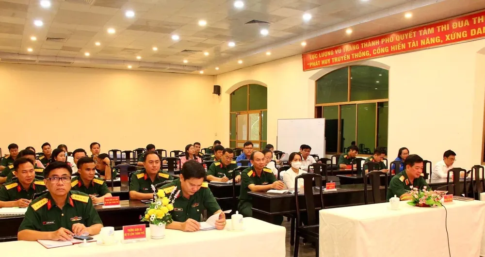 Quang cảnh hội nghị giao nhiệm vụ cho các cán bộ tham gia hội thi