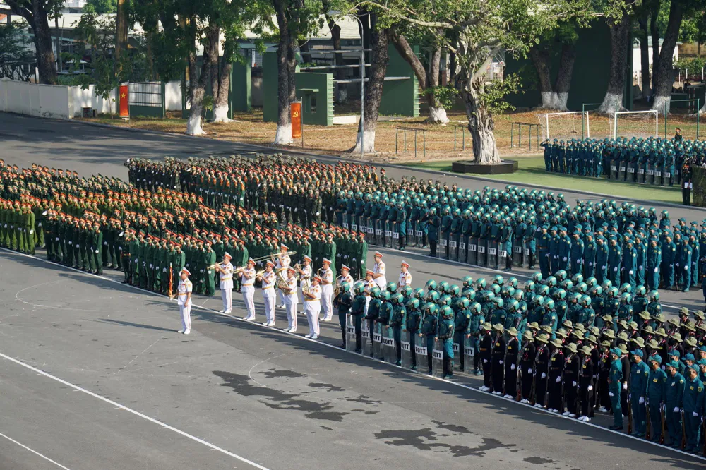 Quang cảnh lễ khai mạc hội thao, hội thi quốc phòng, thể dục thể thao. Ảnh: HOÀNG HÙNG