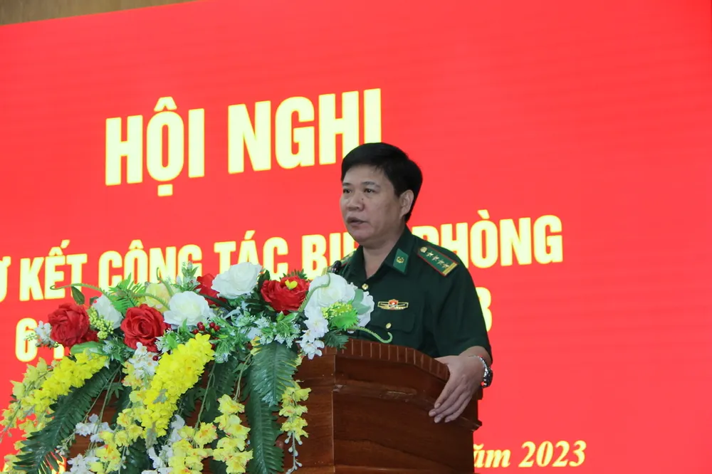 Đại tá Trần Thanh Đức phát biểu tại hội nghị