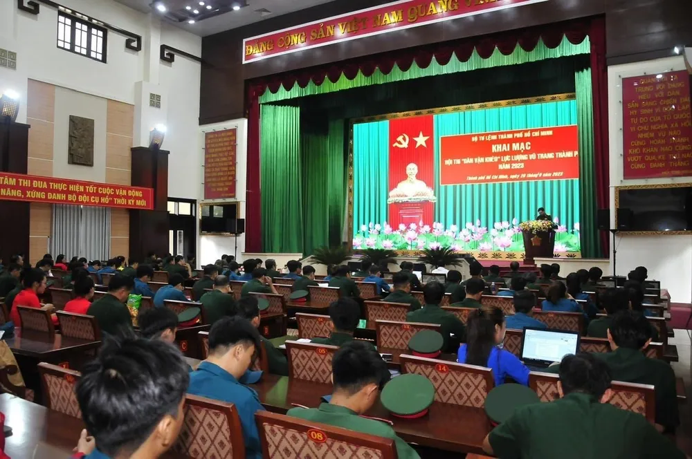 Quang cảnh hội thi "Dân vận khéo" lực lượng vũ trang TPHCM năm 2023