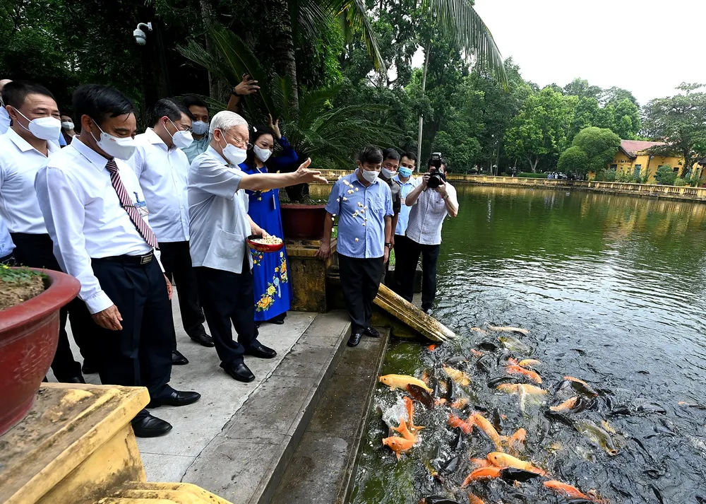 Tổng Bí thư Nguyễn Phú Trọng dâng hương tưởng niệm Chủ tịch Hồ Chí Minh ảnh 3