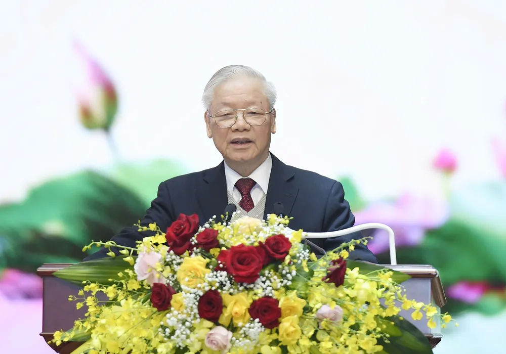 Tổng Bí thư Nguyễn Phú Trọng phát biểu chỉ đạo hội nghị. Ảnh: VIẾT CHUNG