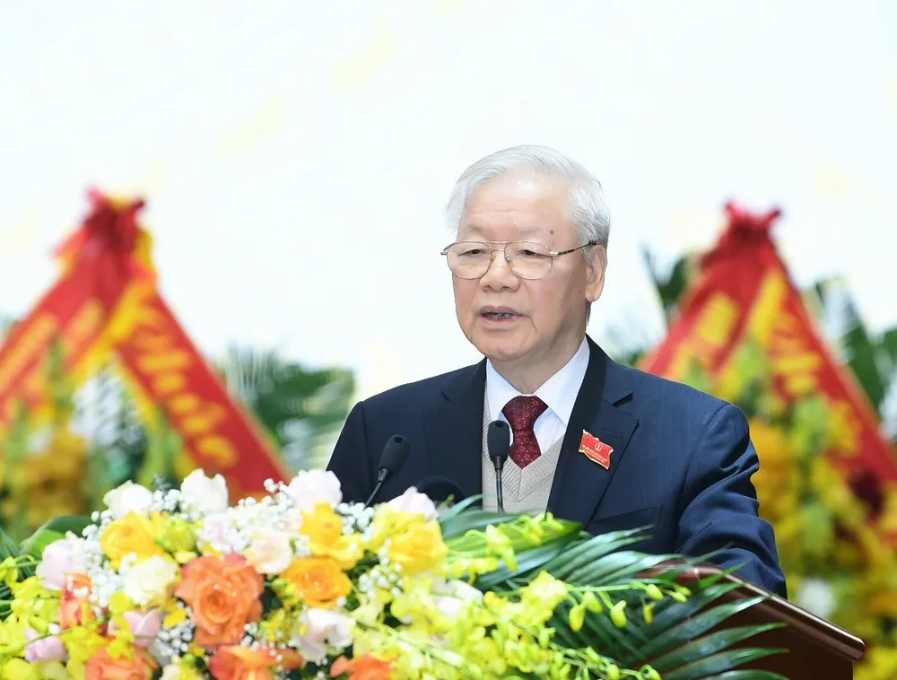 Tổng Bí thư Nguyễn Phú Trọng phát biểu tại phiên khai mạc Đại hội đại biểu toàn quốc Hội Cựu chiến binh Việt Nam lần thứ VII