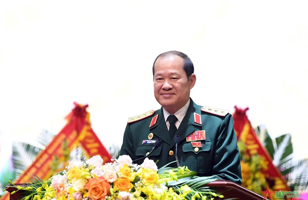 Thượng tướng Bế Xuân Trường, tân Chủ tịch Hội CCB Việt Nam phát biểu bế mạc đại hội.