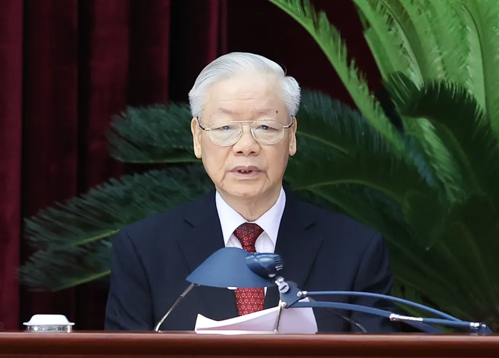 Tổng Bí thư Nguyễn Phú Trọng phát biểu khai mạc hội nghị. Ảnh: VIẾT CHUNG Tổng Bí thư Nguyễn Phú Trọng phát biểu khai mạc hội nghị. Ảnh: VIẾT CHUNG