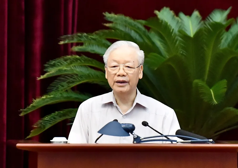 Tổng Bí thư Nguyễn Phú Trọng, Trưởng Ban Chỉ đạo Trung ương về PCTNTC phát biểu chỉ đạo hội nghị. Ảnh: VIẾT CHUNG Tổng Bí thư Nguyễn Phú Trọng, Trưởng Ban Chỉ đạo Trung ương về PCTNTC phát biểu chỉ đạo hội nghị. Ảnh: VIẾT CHUNG