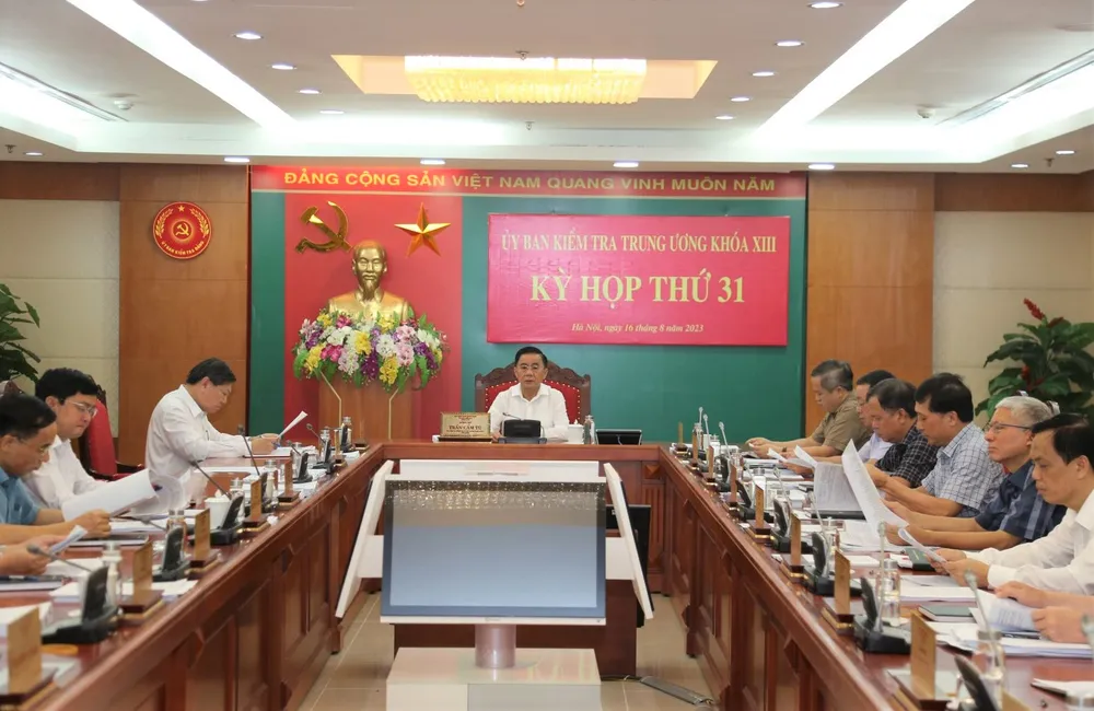 Quang cảnh kỳ họp 31 của Ủy ban Kiểm tra Trung ương