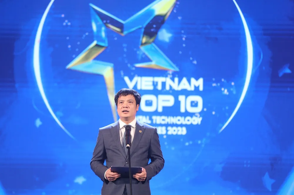 Chủ tịch VINASA Nguyễn Văn Khoa phát biểu tại sự kiện. Ảnh: T.B Chủ tịch VINASA Nguyễn Văn Khoa phát biểu tại sự kiện. Ảnh: T.B