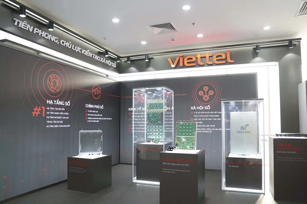 Gian hàng của Viettel tại triển lãm quốc tế Đổi mới sáng tạo Việt Nam 2023