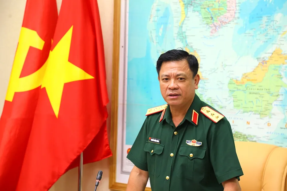 Thượng tướng Nguyễn Trường Thắng phát biểu tại hội nghị. Ảnh: BQP