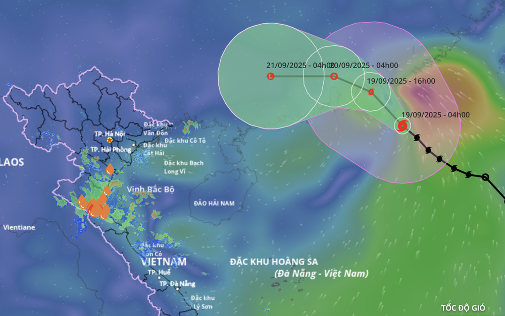 8号台风位置与移动路径预测。